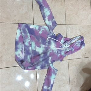 cropped hoodie cut out shoulders